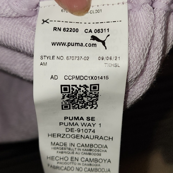 Puma Pink Short Hoodie 2X Tied sides - Picture 3 of 6